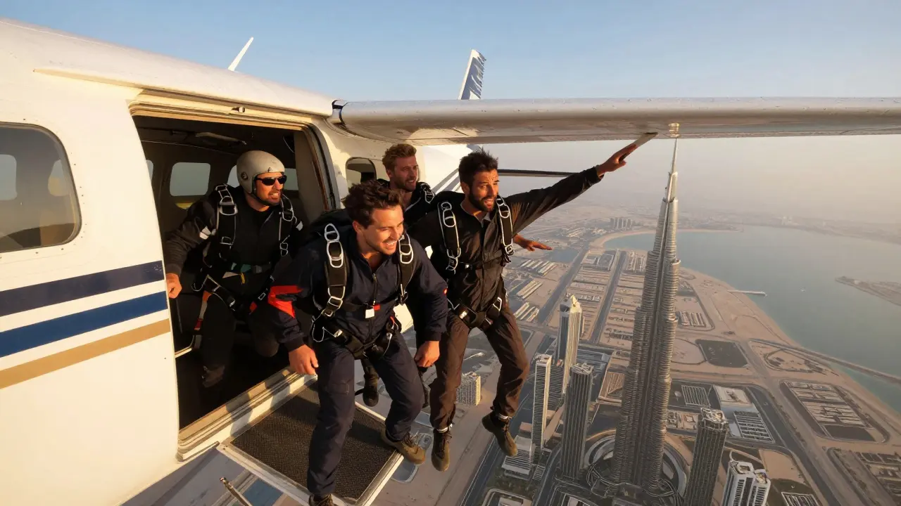 High-Octane Bachelor Party Ideas: Skydiving in Dubai